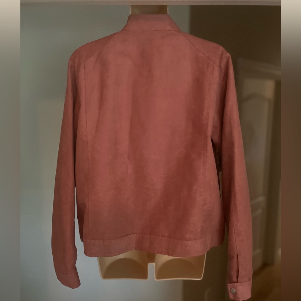 ๐๏ธ 3 For $10๐๏ธ Apt 9 Women's Dusty Rose Pink Faux Suede Jacket, Size L - Picture 4 of 9